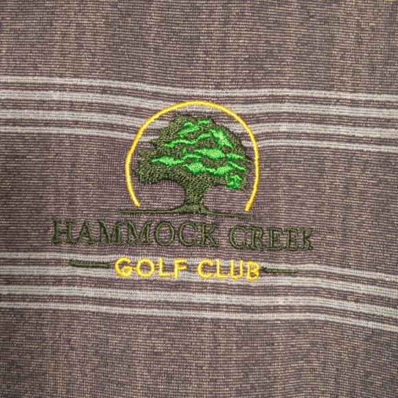 Bobby Jones X-H2O Performance Golf Polo Shirt L Hammock Creek Logo Blue Striped - Picture 3 of 10